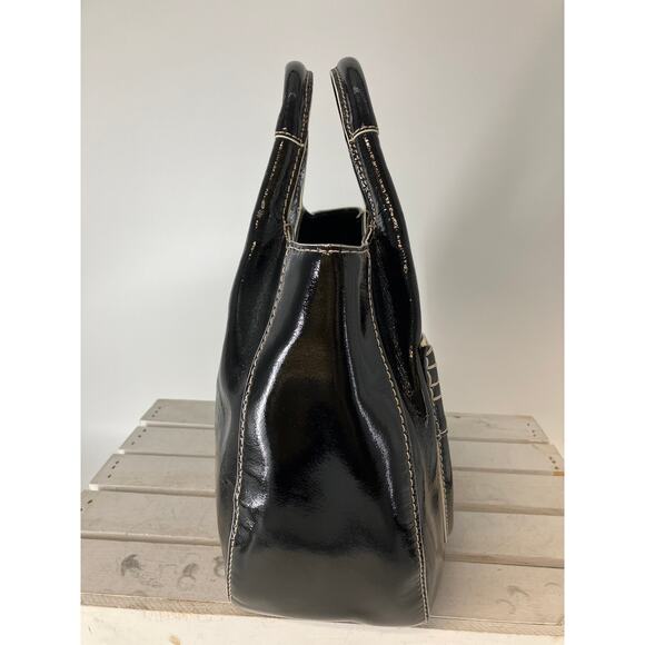 KATE SPADE LARGE BLACK, WHITE PATTON LEATHER HANDBAG (ASIS) - Picture 2 of 16